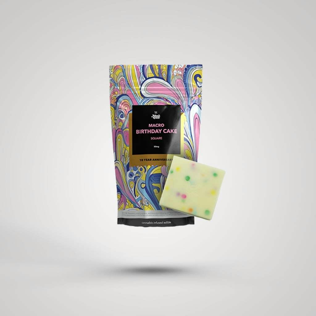 NGW -- MACRO Birthday Cake -- Square -- 100mg | Nature's Grace and Wellness - Candy Bar