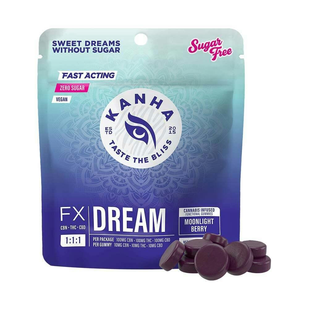 1:1:1 Moonlight Berry DREAM [10pk] (100mg CBD/100mg THC/100mg CBN) | KANHA - Gummies