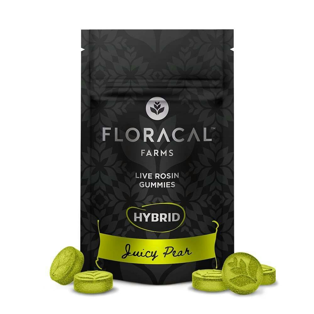 Live Rosin Gummies - Juicy Pear [10pk] (100mg) | FloraCal™ - Live Rosin Gummies
