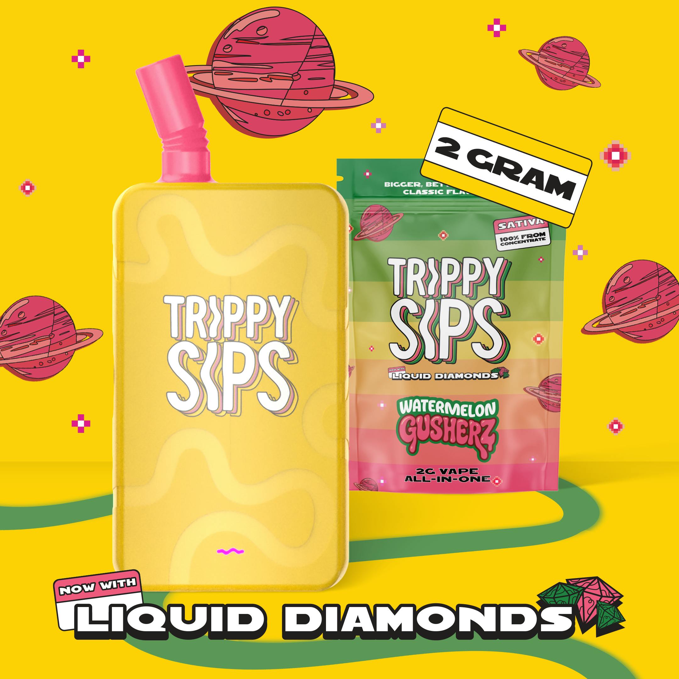 Watermelon Gusherz [2000mg] | Trippy Sips - Liquid Diamonds Disposable