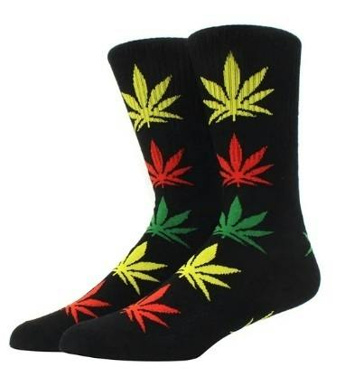 Rasta Colour Weed Leaf Socks