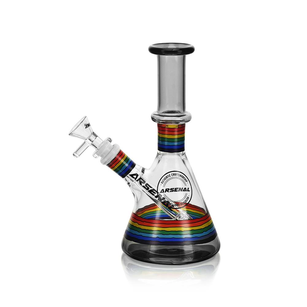 7" Colour Cascade Glass Bong (Black)