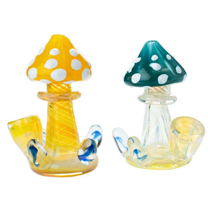 Magic Mushrooms Glass Hand Pipe