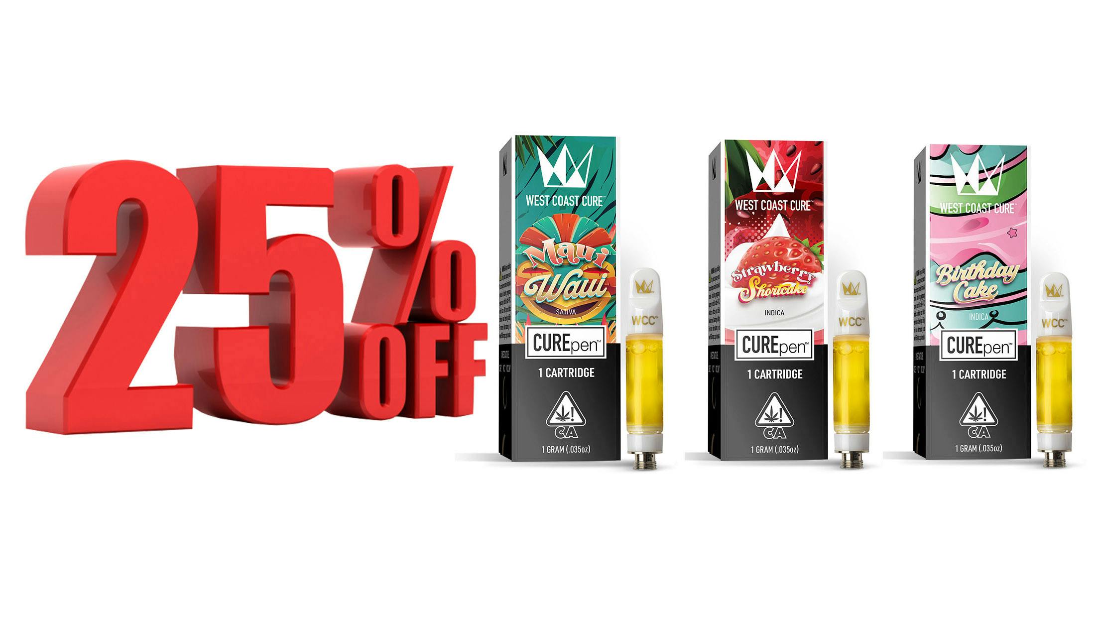 25 off West Coast Cure Carts at Nexus Delivers Weedmaps