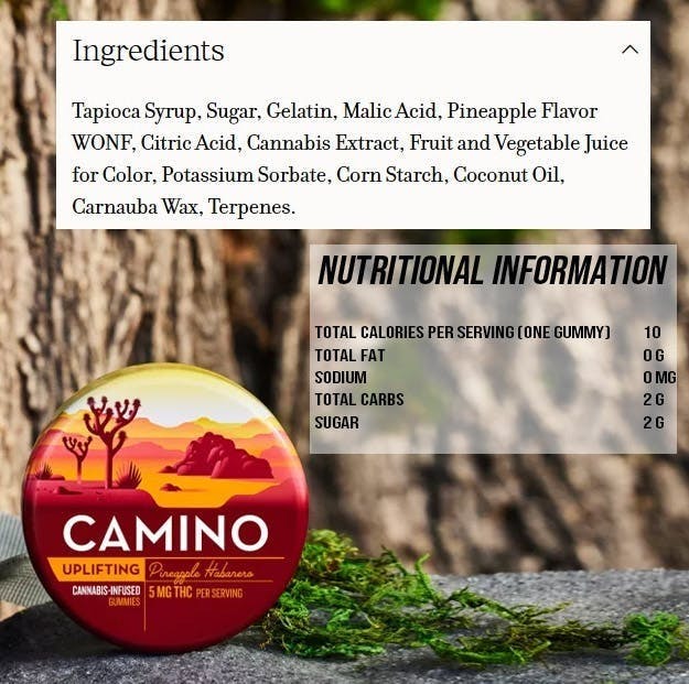 Camino - Pineapple Habanero 'Uplifting' Gummies - 100mg * EVERYDAY*