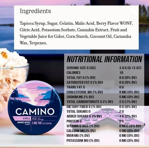 Camino - Wild Berry 'Chill' Gummies - 100mg * EVERYDAY*