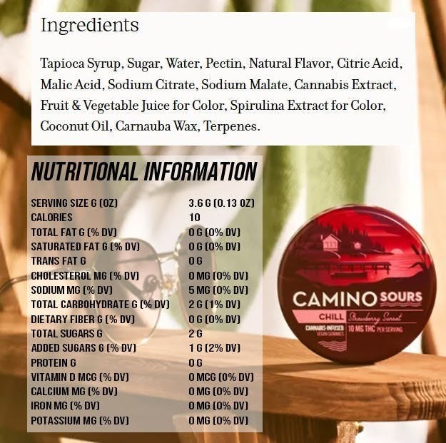 Camino Sours - Strawberry Sunset 'Chill' Gummies - 100mg * EVERYDAY*