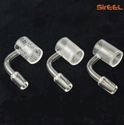 SirEEL Etched Quartz Bucket Banger | 12 Units | Assorted Designs | 14mm Male
