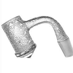 Etched Quartz Banger With Diamond Bottom 14mm Male