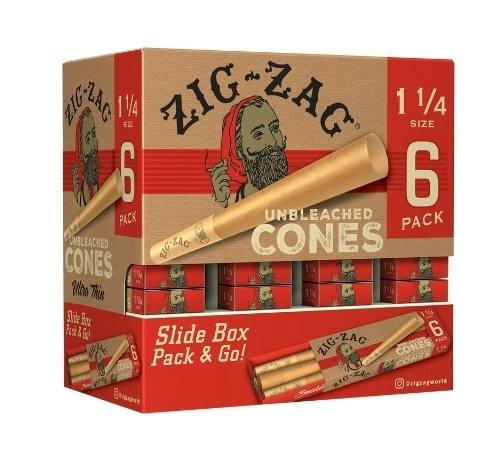 Zig-Zag Unbleached Pre-Rolled Cones 6pk |1 1/4"