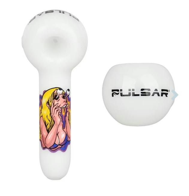 Pulsar Artist Series Glass Spoon Pipe | Flamingo Wizard | 5"