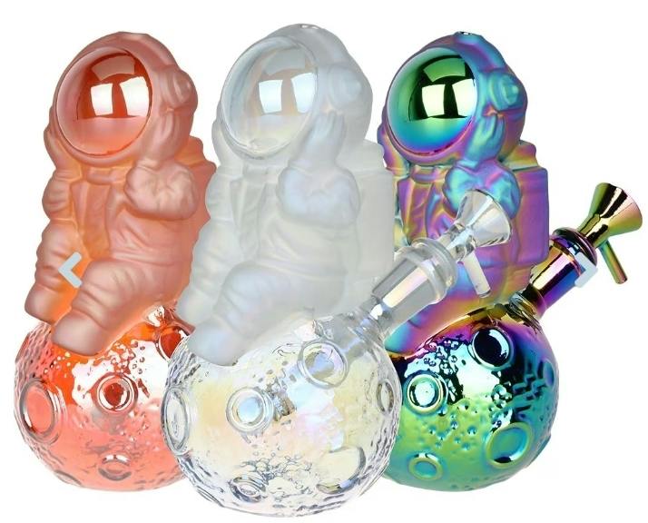 Space Man On The Moon Glass Water Pipe | 6.75" | 14mm F