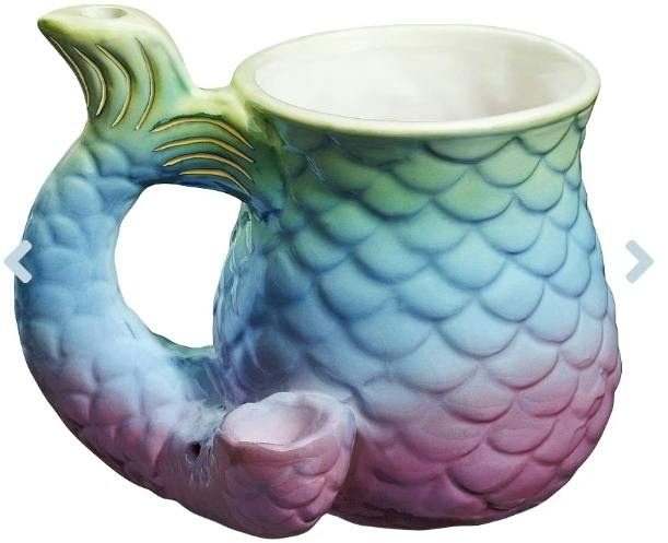 Mermaid Tail Ceramic Pipe Mug | 14oz