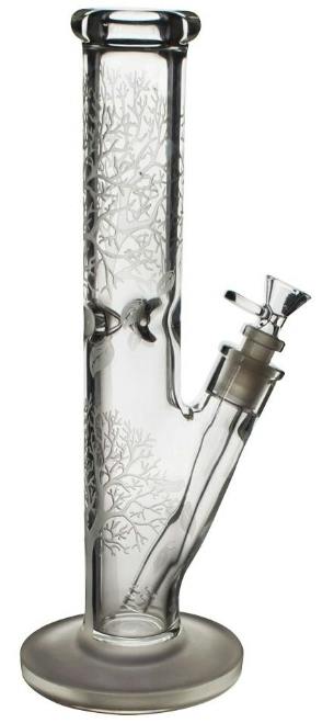 Tree Glow in the Dark Frosted Glass Water Pipe | 13.5"