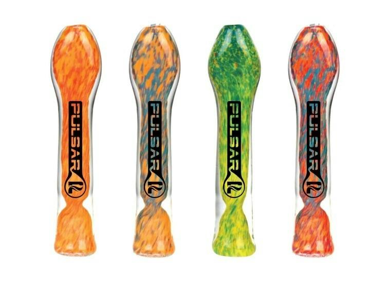 Pulsar Fritted Swirl Flat Mouth Glass Chillum | 3.5" | Chillum