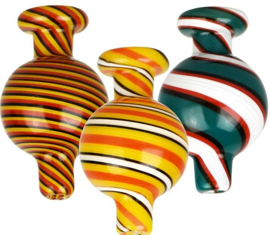 Hot Stripe Swirl Bubble Carb Cap | 28mm