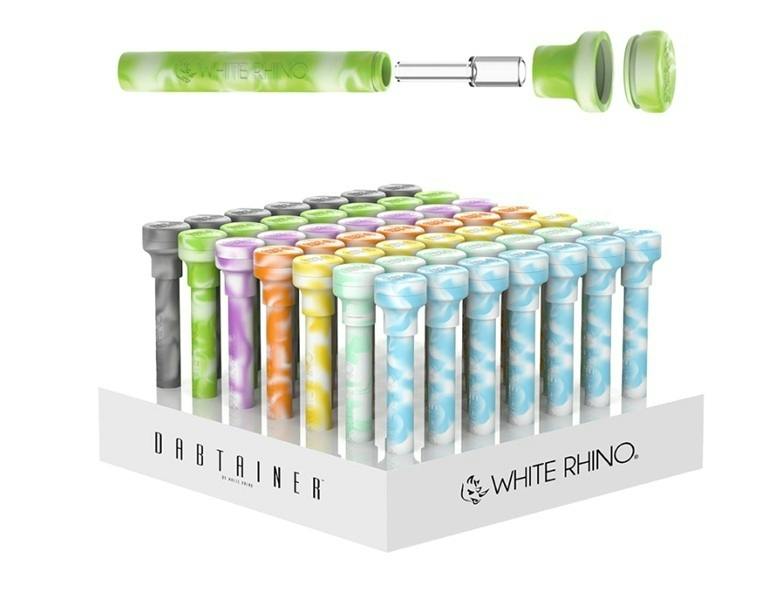 White Rhino Dabtainer Silicone Straw & Storage | 5.25" | Glow Assortment