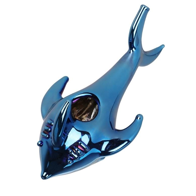 SeshGear Electroplated Cobalt Chomper Shark Pipe | 5"