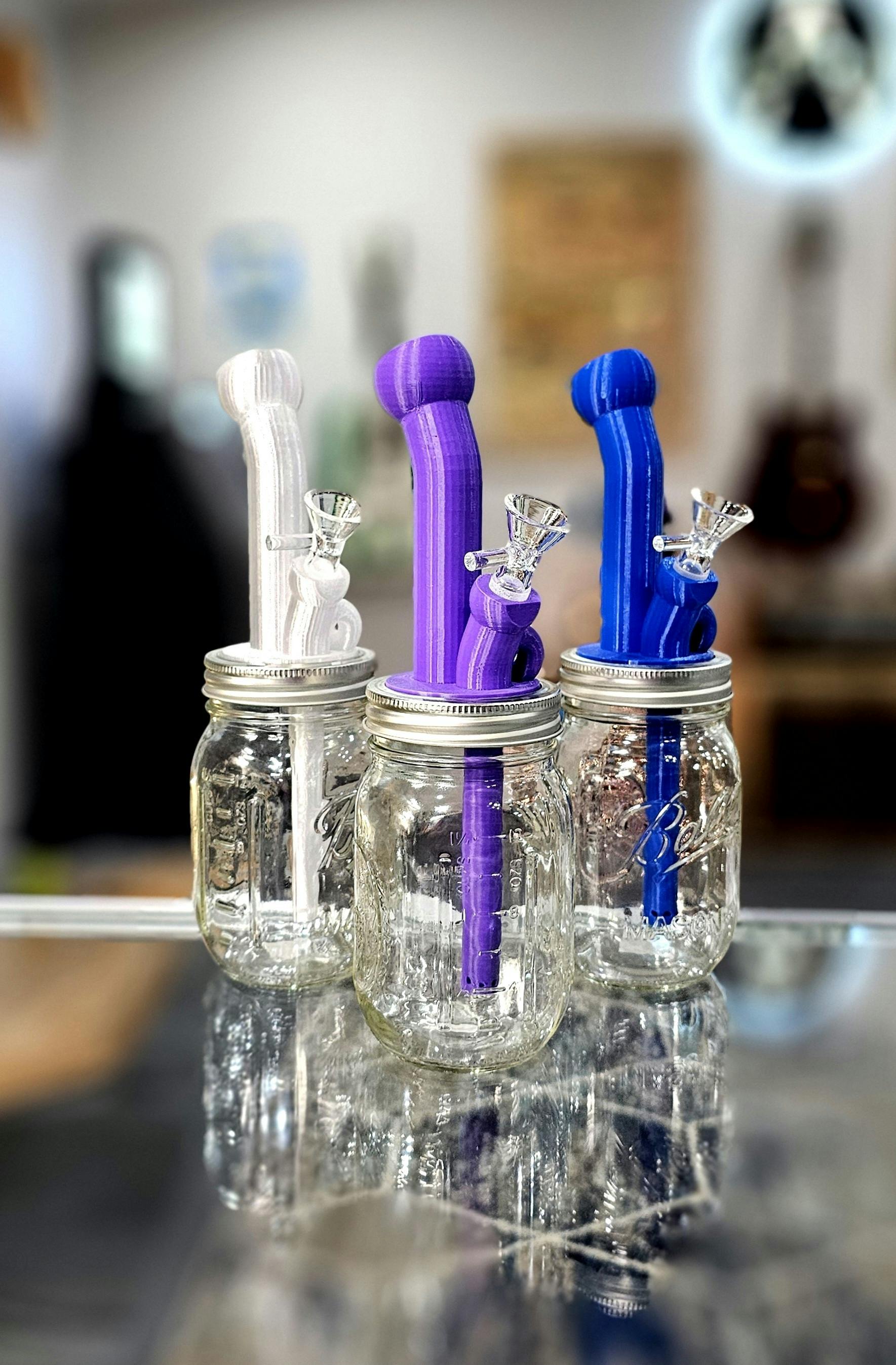 3D Printed 420 Mason Jar Bong | 9 1/2" tall