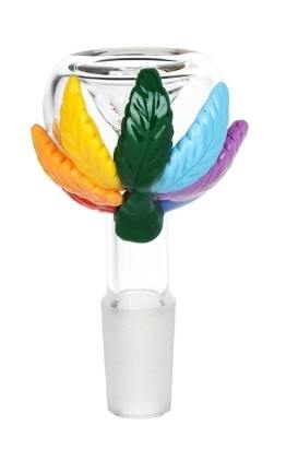 Pride Hemp Leaf Glass Herb Slide | 14mm M Bowl