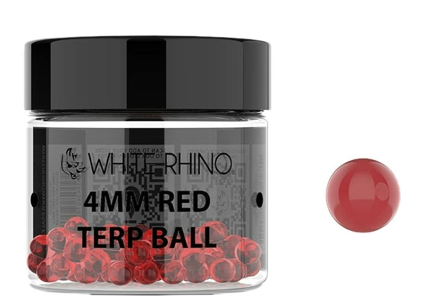 White Rhino Terp Balls | 4mm | 5ct Tube | Ruby Red