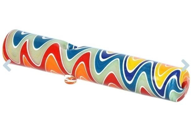 Rainbow Wig Wag Glass Steamroller Pipe | 5"