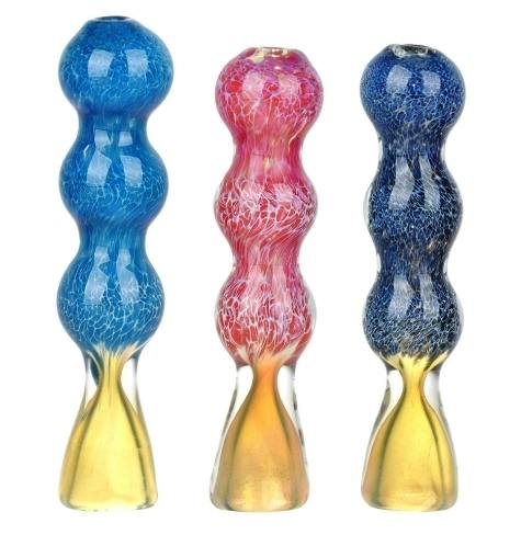 Frit Dip Fumed Glass Chillum | 3.5"