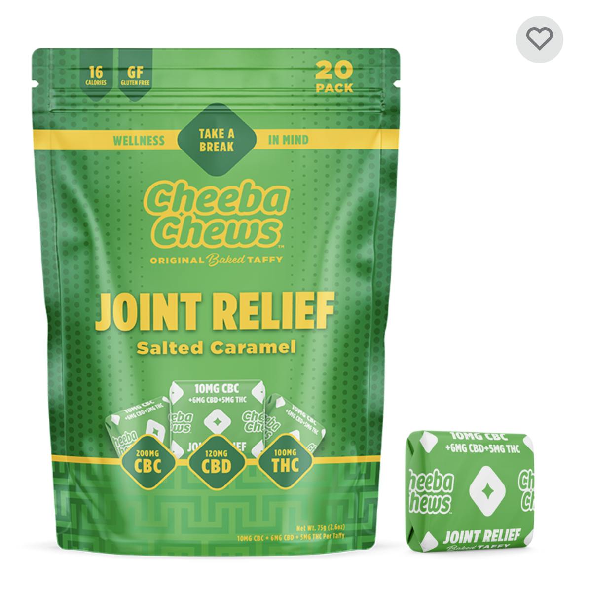 Cheeba Chews | Joint Relief Salted Caramel Taffy | 100mg | 20ct | 5mg/ea