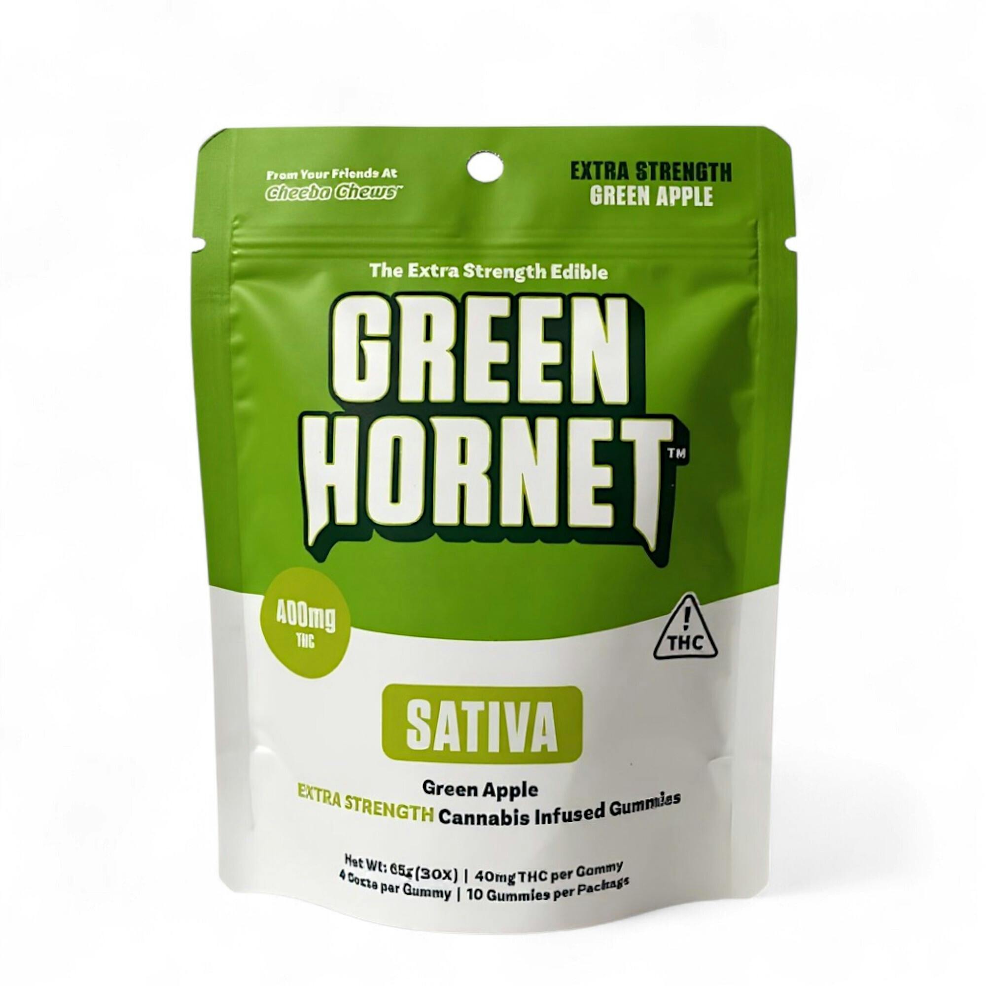 Green Hornet | Green Apple Gummies | 400mg | 10pk | 40mg/ea