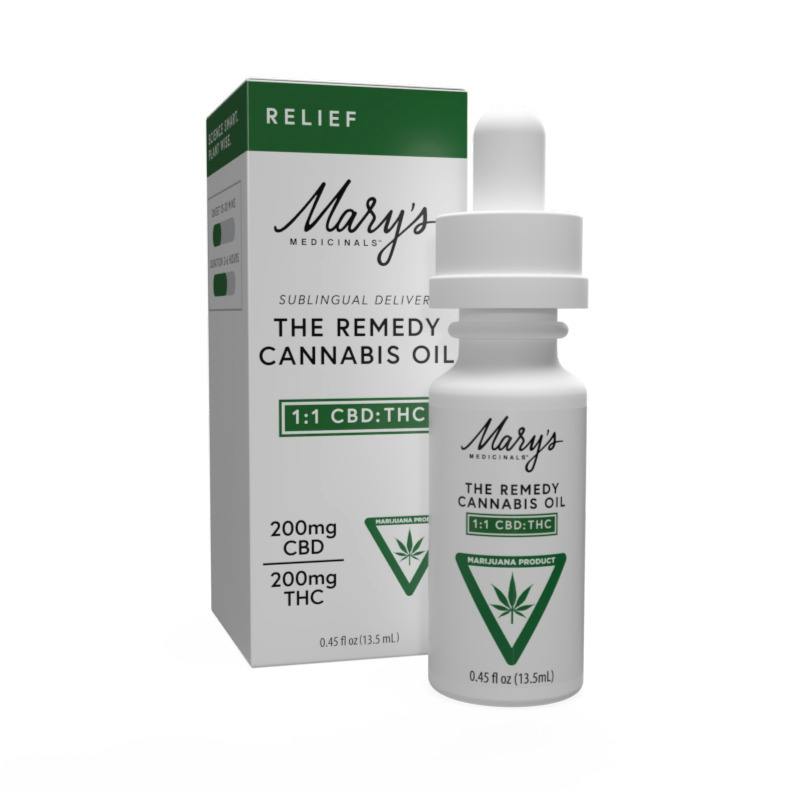 MARYS MEDICINALS | RELIEF REMEDY - SUBLINGUAL TINCTURE OILS | 1:1 THC:CBD | 200MG
