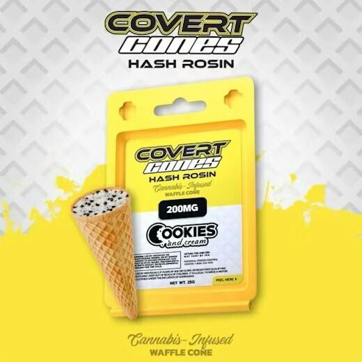 COVERT CONES | COOKIES & CREAM | HASH ROSIN CONE | 200MG | HYBRID