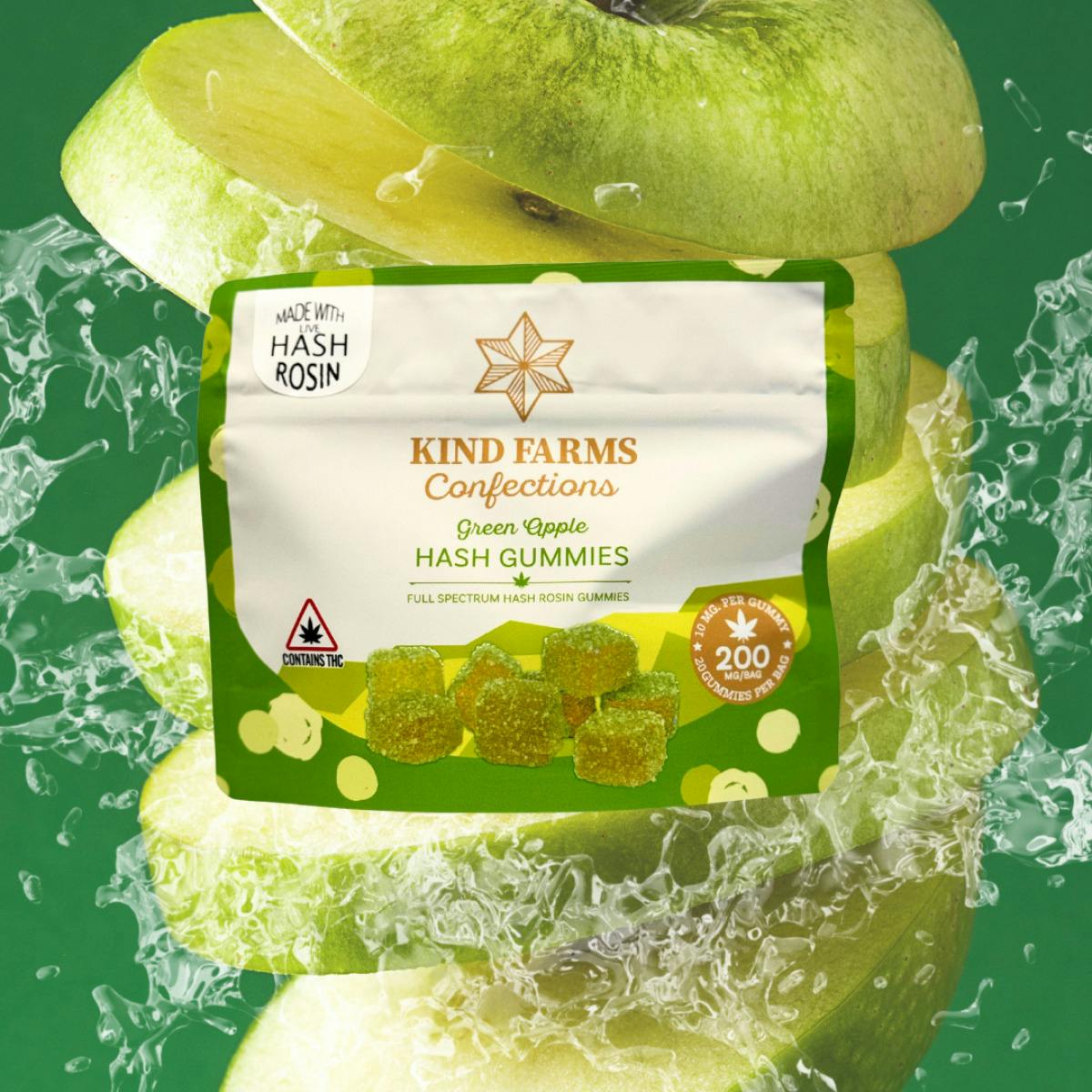 Kind Farms | Green Apple Hash Rosin Gummies