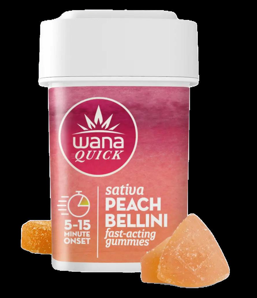 Wana | 100mg Fast Acting Gummies | Peach Bellini