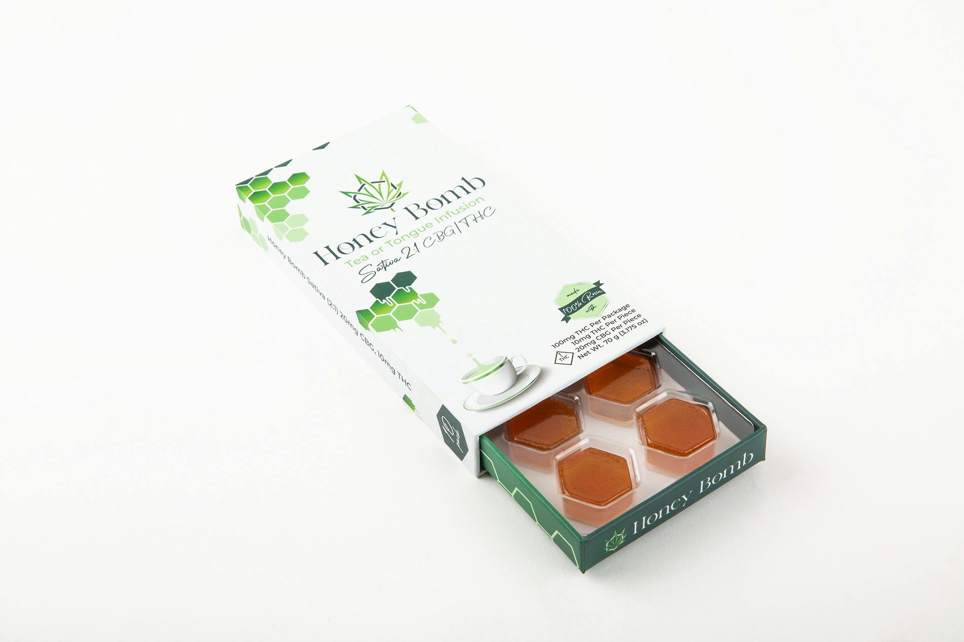Honey Bomb | 100mg 2:1 CBG:THC Tea Infusion and Lorenge | Sativa