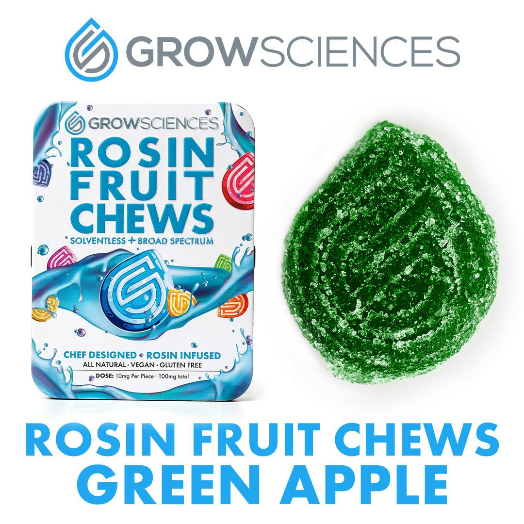 Grow Sciences | 100mg Rosin Fruit Chew | Green Apple