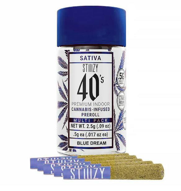 Stiiizy | 5-Pack x 0.5g (2.5g) Infused Pre-Roll 40's | Cereal Milk