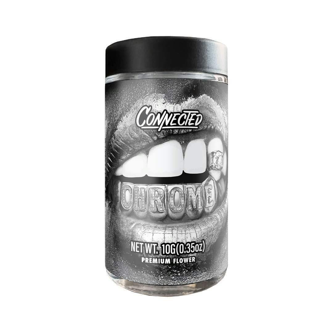 Connected | 10g Flower Jar | Chrome