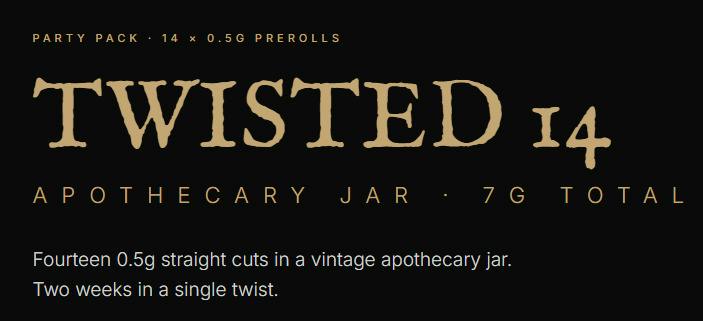 Twisted Fourteen | 14-Pack x 0.5g (7g) Pre-Rolls | BC Hash