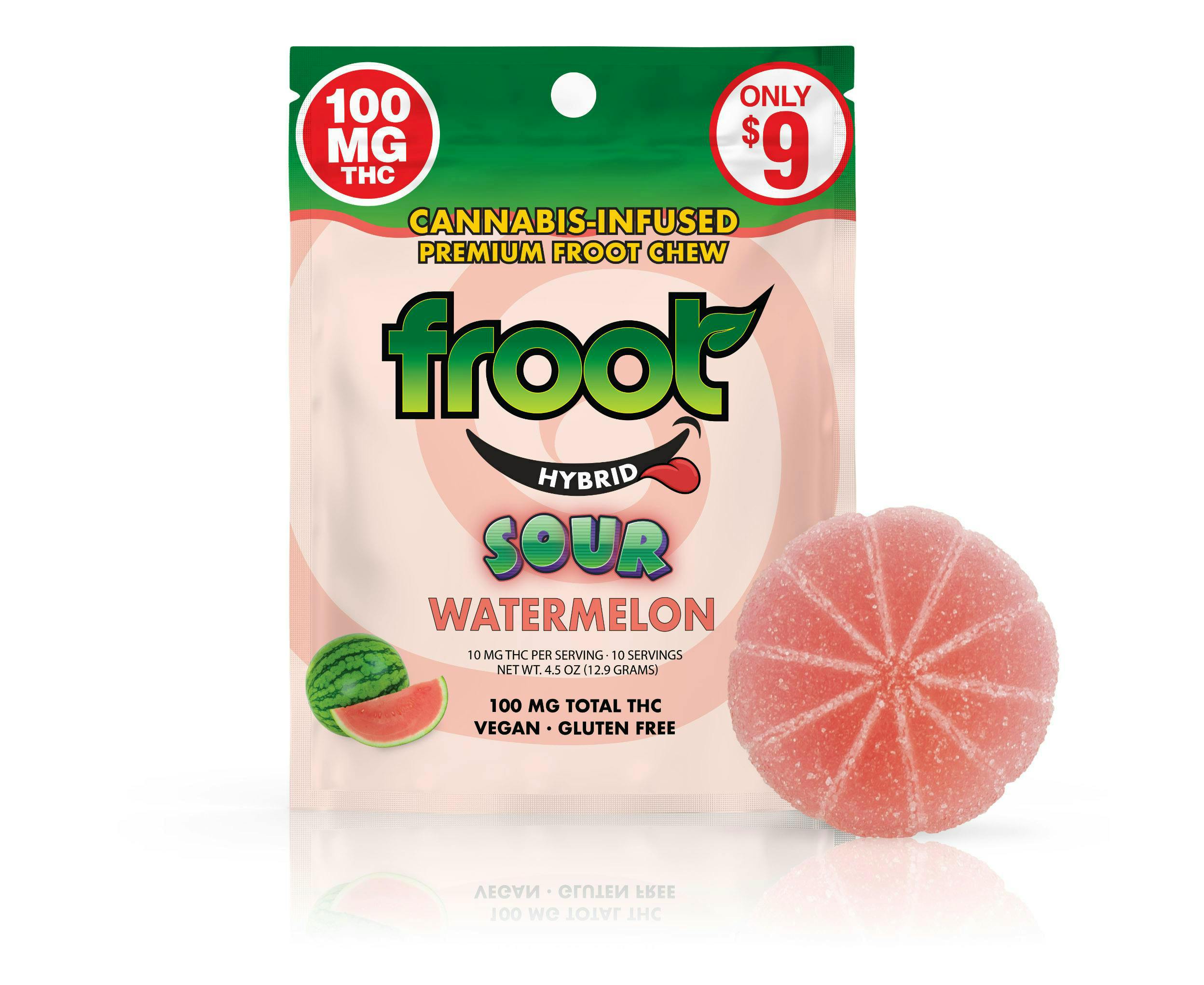 $10 - Watermelon (Sour Gummy) - Froot - 100mg