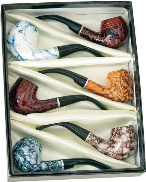 Fujima Marbled Wood Smoking Pipe 5.5" - Assorted