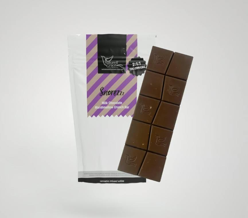 Nature's Grace and Wellness Snorezzz Marshmallow Crunch Ratioed Chocolate 100mg | 2:1:1 THC:CBG:CBN