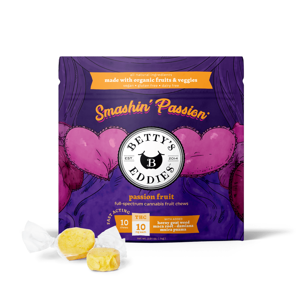 Betty's Eddies For Pleasure Passion Fruit Fruit Chew 10mg ea | 10-Pack