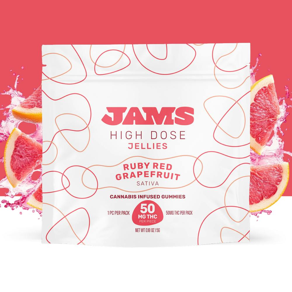 JAMS Ruby Red Grapefruit High Dose Gummies 50mg