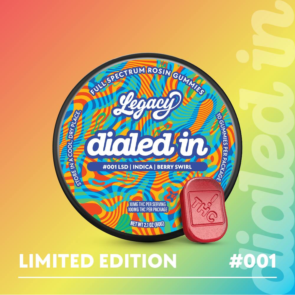 Dialed In Berry Swirl x LSD Live Rosin Gummies 10mg ea | 10-Pack