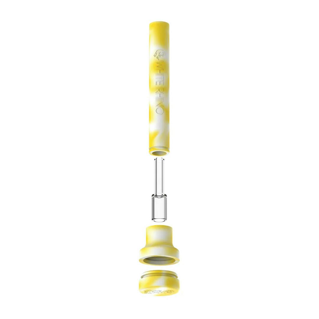 WHITE RHINO | DABTAINER | SILICONE NECTAR COLLECTOR WITH QUARTZ TIP AND STORAGE CAP | ASSORTED CO...