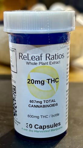 Relief Ratios | RSO Capsule | 20mg / 600mg
