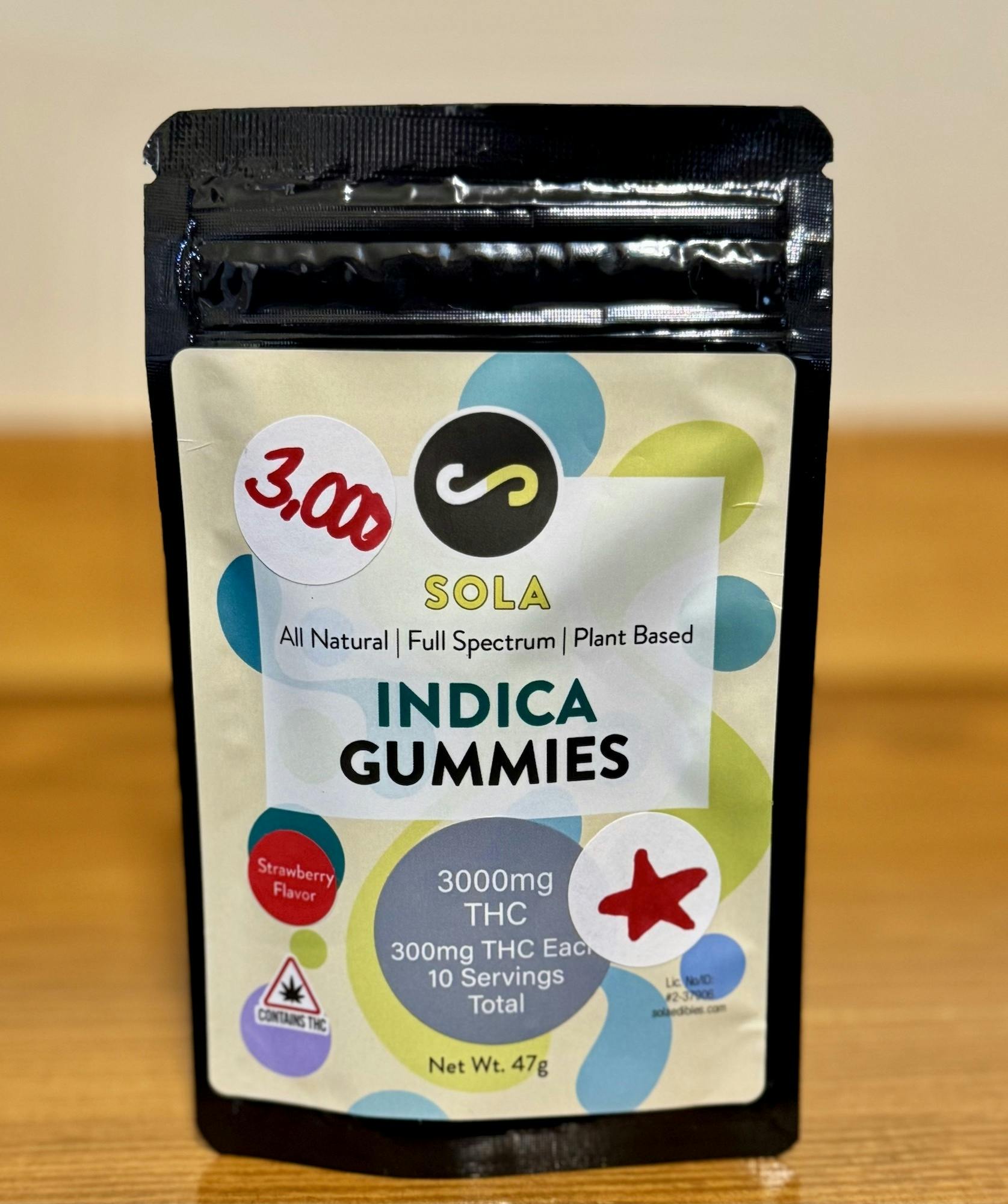 3000mg Full Spectrum Indica Gummies | Sola Edibles