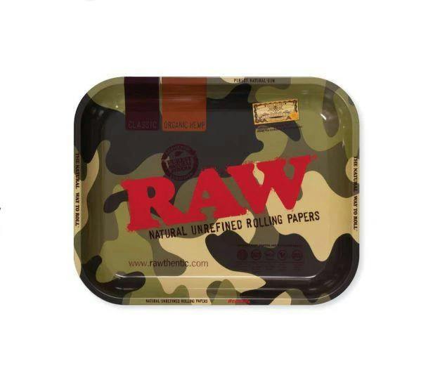 Large RAW Authentic Camo Metal Rolling Tray