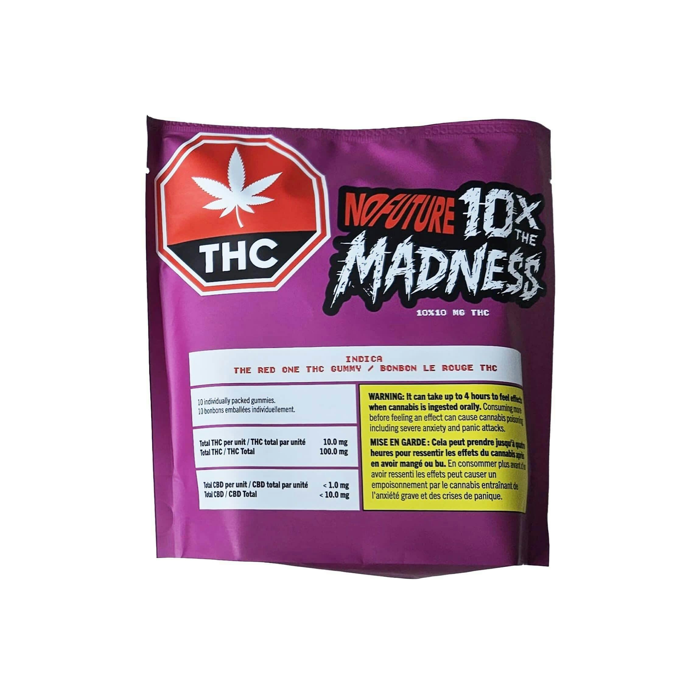 10X THE MADNESS: THE RED ONE INDICA THC GUMMIES | 10 x