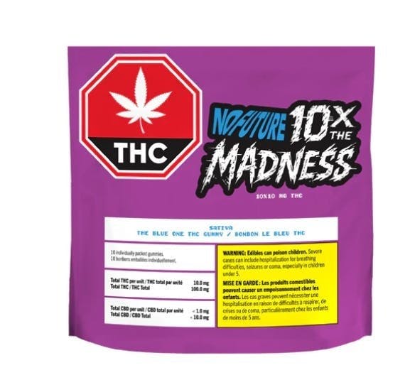10X THE MADNESS: THE BLUE ONE SATIVA THC GUMMIES | 10 x